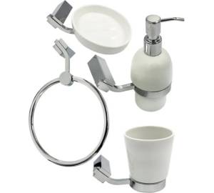 Набор аксессуаров для ванны Bath Plus Terra C-510-5 хром, белый
