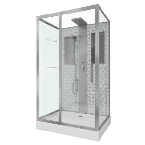 Душевая кабина Niagara Luxe NG-7711WBK 900x1200х2100 низкий поддон стенки БЕЛЫЕ БЕЗ КРЫШИ