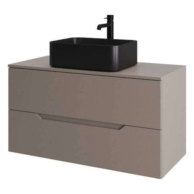 Тумба с раковиной Orange Line Li-100TuLMDF+B02-460MB латте матовый, 100 см