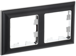 Рамка 2-постовая IEK Brite BR-M22-12-2-K23 хром/черный