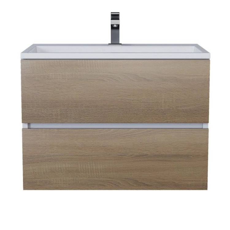 Тумба под раковину Uperwood Barsa 2930205156 подвесная, белая, дуб сонома, 70 см