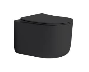 Унитаз подвесной Boheme Flow 969-SET-B с крышкой-сиденьем, черный матовый
