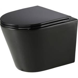 Унитаз подвесной AQUAme AQM2001MB с крышкой-сиденьем микролифт, черный матовый