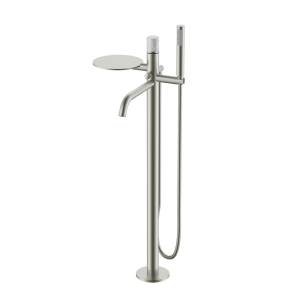 Смеситель для ванны Boheme Stick 129-NB-MR-GR напольный, Dimond Nickel Brush Marble Grey