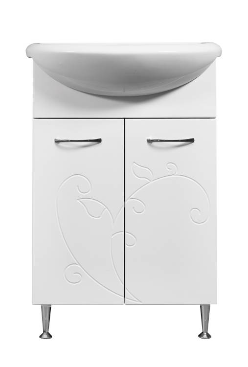Тумба с раковиной Stella Polar Фантазия 55 SP-00000227 белый, раковина Уют 55