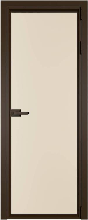 Межкомнатная дверь Profil Doors 1 AV цвет профиля Деорэ, стекло безопасное 6 мм монохром жемчуг 600x2000