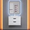Тумба с раковиной Uperwood Modul 3930205581 подвесная, матовая, белая, графит, 65 см фото 9