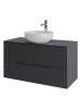 Тумба с раковиной Orange Line Li-100TugMDF+B07-420W графит матовый, 100 см