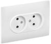 Розетка 2-местная с защитными шторками IEK Skandy SK-R23-10-K01-F арктический белый