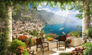 3D Фотообои Artegrafico «Балкон в сицилии» FR232 акварель