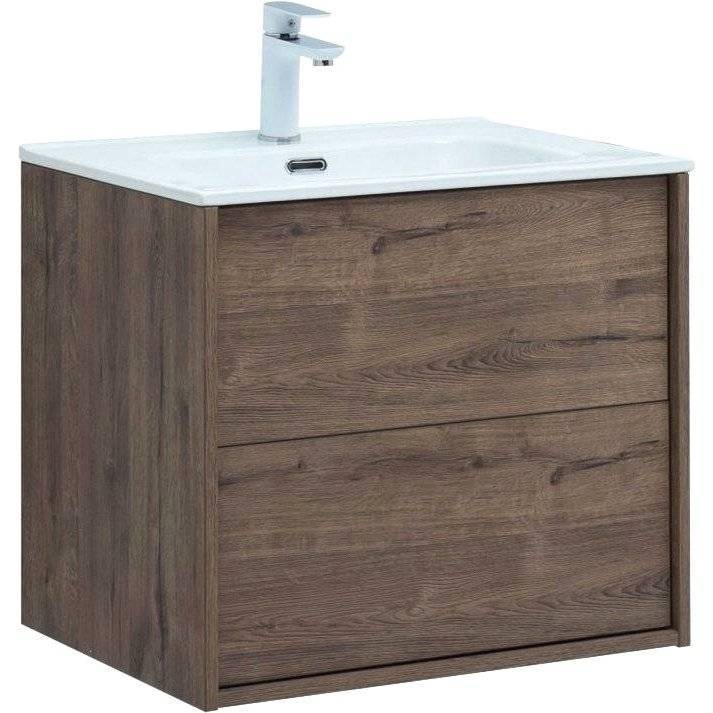 Тумба с раковиной Aquanet Lino 60 дуб веллингтон, Flat 60