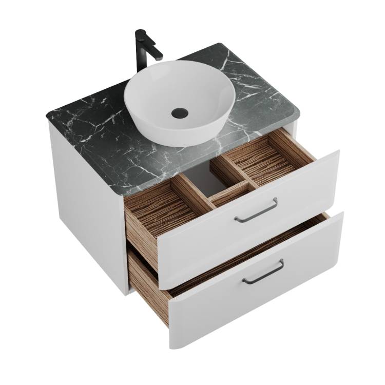 Тумба с раковиной Veneciana Tibr 80 58027 со столешницей, белый матовый