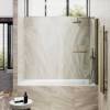 Шторка на ванну MaybahGlass MGV-782-2 70x140, поворотная, стекло прозрачное 6 мм, профиль бронза, с полотенцедержателем фото 3