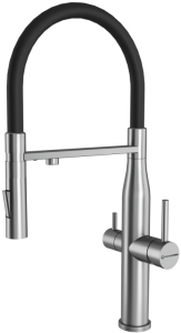 Смеситель для кухни Kuchenstern Elit-FE 407SS40 нержавеющая сталь