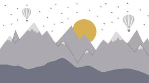 3D Фотообои Artegrafico «Графичные горы» KID-140 акварель