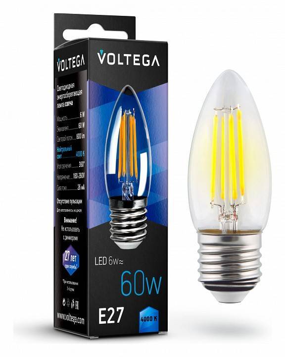Светодиодная лампа Voltega Crystal VG10-C1E27cold6W-F