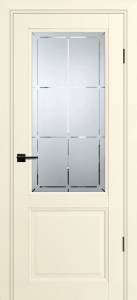 Межкомнатная дверь Profilo Porte экошпон PSU-37, остекленная, магнолия 900x2000