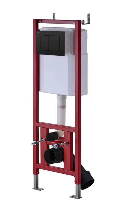 Инсталляция D&K Quadro DI8540116 для подвесного унитаза, с черной клавишей смыва