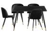 Обеденная группа Woodville Миано 579062 black, gold, стулья ткань