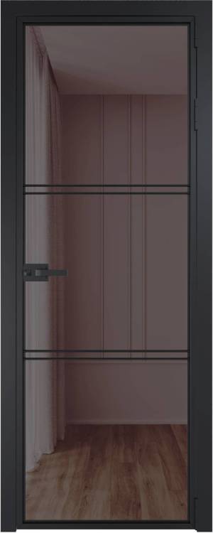Межкомнатная дверь Profil Doors 3 AX цвет профиля Черный, стекло безопасное 6 мм золотистая бронза 800x2000