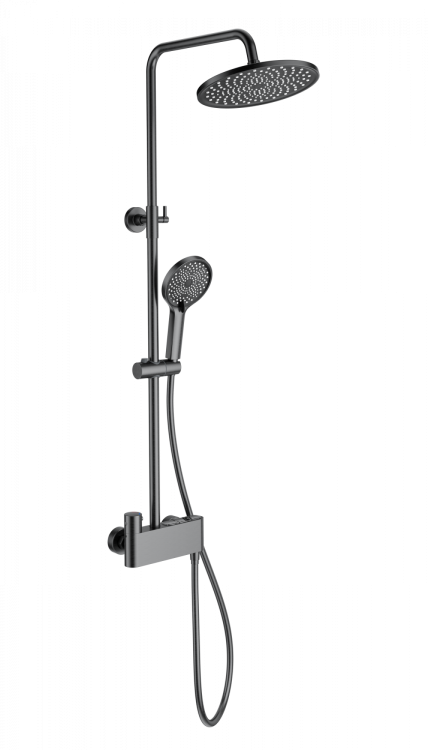 Душевая стойка Wonzon & Woghand WW-B3110-BGG с термостатом, темный графит