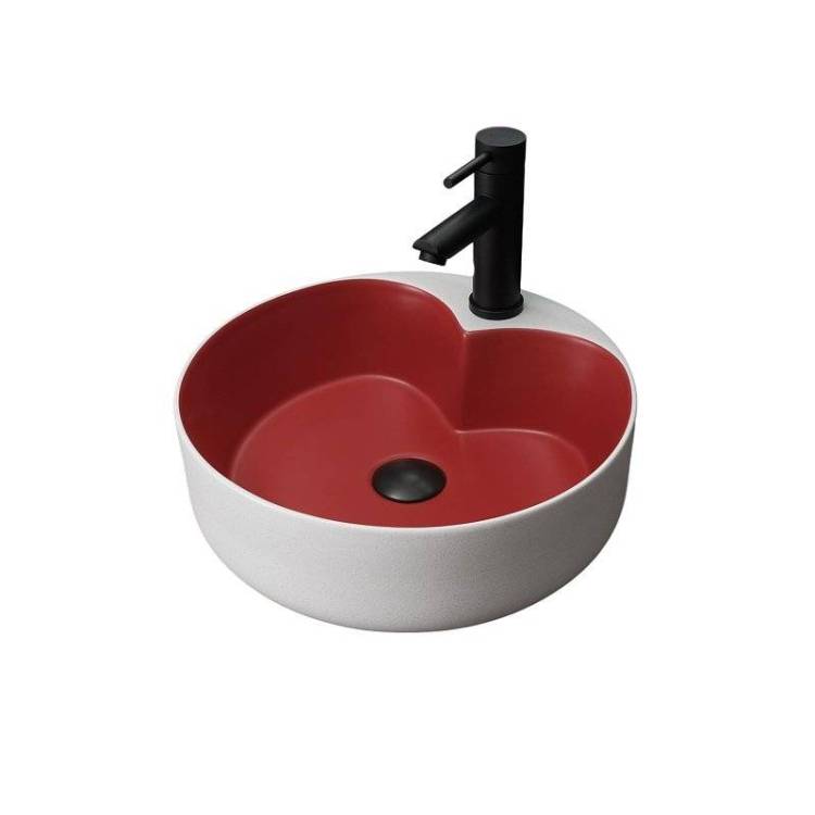 Раковина Gid Esfera 52237 N9013LS 40 см, бело-красная