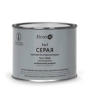 Грунт-эмаль по ржавчине 3 в 1 Elcon матовая серая 0.4 кг