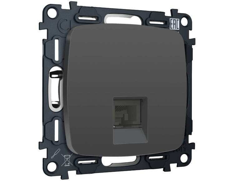 Комплект механизма компьютерной розетки Ambrella Volt MO MO912005 графит мягкое касание