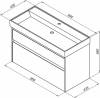 Тумба с раковиной Aquanet Nova Lite 100 дуб рустикальный, 2 ящика фото 8