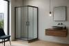 Душевой уголок Royal Bath RB HPD-T-BL профиль черный, стекло прозрачное, 110x110x200 фото 2