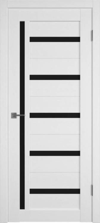 Межкомнатная дверь Владимирская Фабрика Дверей Atum 18 Snow стекло Black Gloss 800x2000