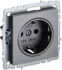 Розетка 1-местная с заземлением IEK Brite BR-R11-16-K46 сталь