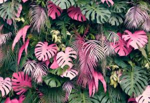 3D Фотообои Artegrafico «Живая стена с розовыми акцентами» TB-027 акварель