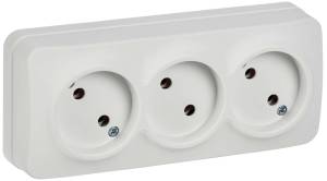 Розетка 3-местная IEK Glory ERH30-K01M-10 белый матовый