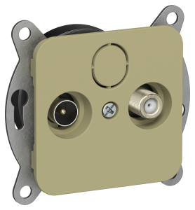 ТВ-розетка TV+SAT проходная IEK Flite FI-AF23-P-K26 оливковый