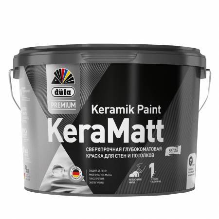Краска для стен и потолков Dufa Premium KeraMatt Keramik Paint глубокоматовая база 1 9 л