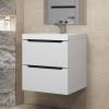 Тумба с раковиной Uperwood Tanos New подвесная, белая, графит, 50 см фото 3