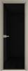 Межкомнатная дверь Profil Doors 1 AX цвет профиля Никель матовый, стекло безопасное 6 мм черный триплекс 600x2000