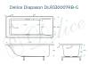 Ванна из искусственного камня Delice Diapason DLR330007RB-G 170x80, белая глянцевая, с черными ручками, без ножек фото 11