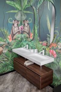 Раковина Armadi Art Flat 859-140-2 со столешницей, на 2 чаши, белая матовая, 140x46 см