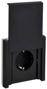 Розетка 1-местная с заземлением, шторками и крышкой IEK Forte&Piano FP-R16-16-44-M-K02 черный