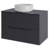 Тумба с раковиной Orange Line Li-70TugMDF+B09-360W графит матовый, 70 см