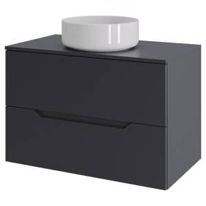 Тумба с раковиной Orange Line Li-70TugMDF+B09-360W графит матовый, 70 см