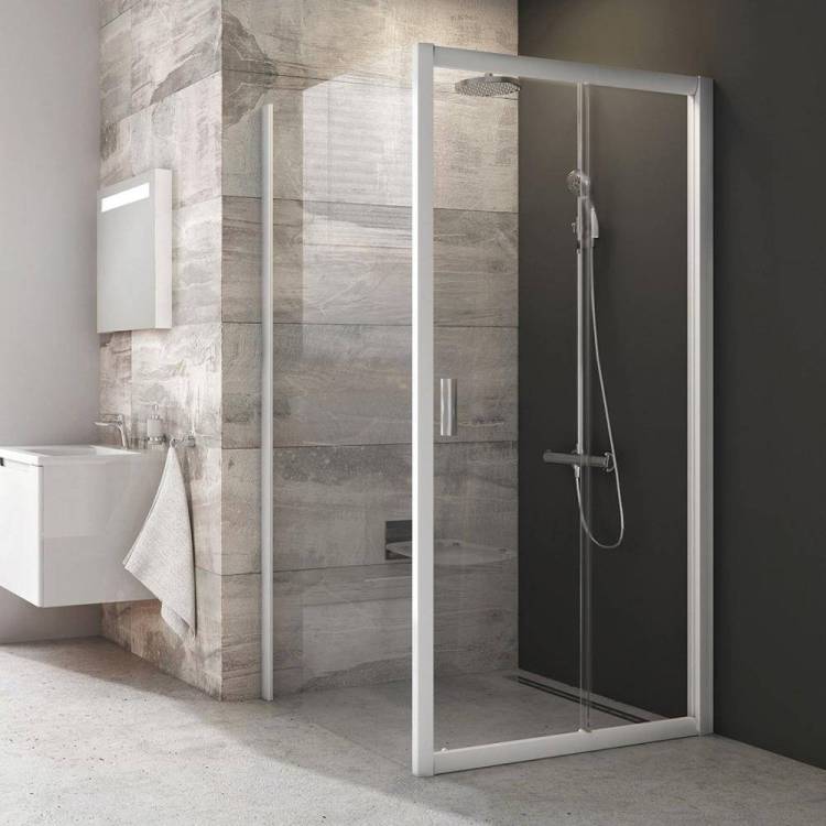 Боковая стенка Ravak BLPS-90 Transparent, профиль белый