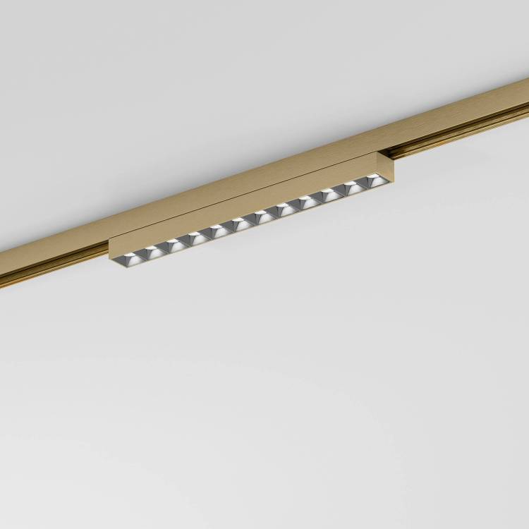 Трековый линейный светодиодный светильник Elektrostandard Brass Line 85528/01 10W 4000K латунь