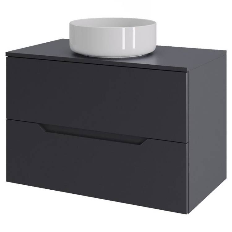 Тумба с раковиной Orange Line Li-70TugMDF+B09-360W графит матовый, 70 см