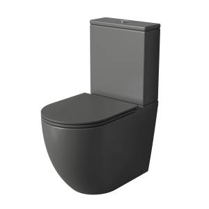 Унитаз-компакт Grossman Торнадо GR-4494GMSQ безободковый, с микролифтом, серый матовый