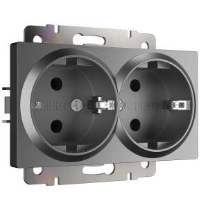 Розетка двойная с заземлением Werkel Встраиваемые механизмы W1172064