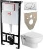 Комплект Унитаз подвесной Duravit DuraStyle 45620900A1 безободковый + Система инсталляции для унитазов AlcaPlast Sadromodul AM101/1120-001 с белой кнопкой и шумоизоляцией