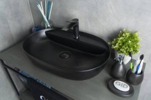 Раковина Gid Lago Bm1346 53345 черная матовая, 61x41x14